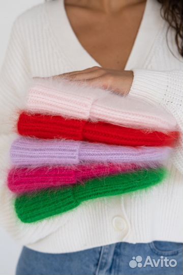 Шапка вязаная ангора новая