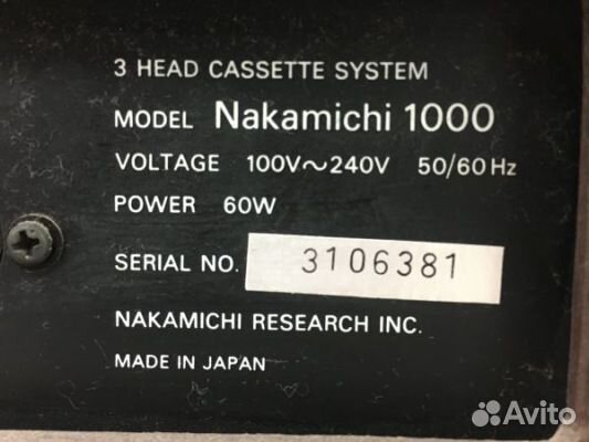 Nakamichi 1000 кассетный магнитофон студийный