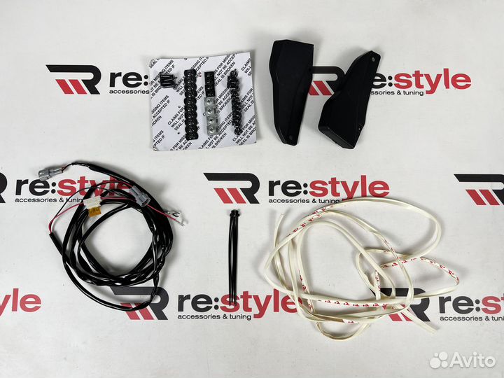 Губа передняя Land Cruiser 200 2м 12-15 Белая Led