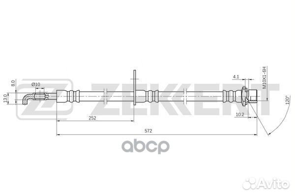 Шланг тормозной передний левый Toyota Corolla