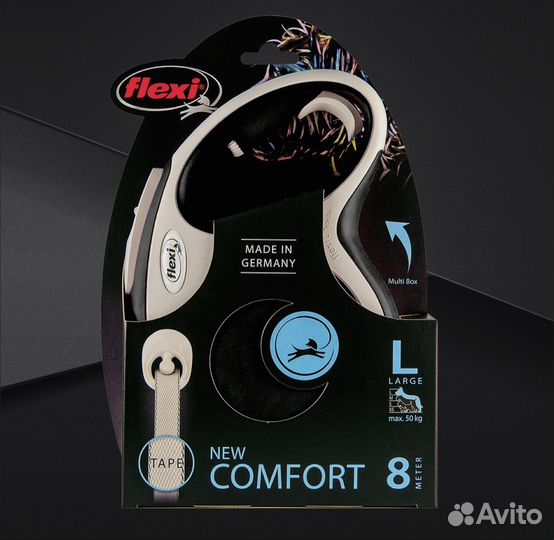 Поводок рулетка flexi New Comfort лента L 8м 50кг