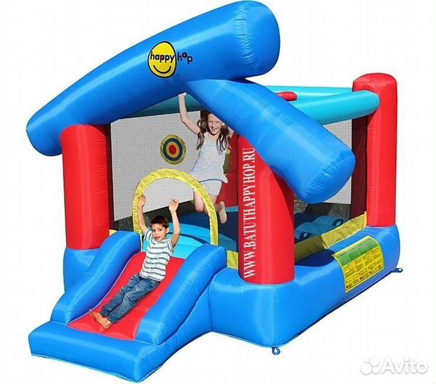 Надувной батут Happy Hop Игровой город 6 в 1 9111