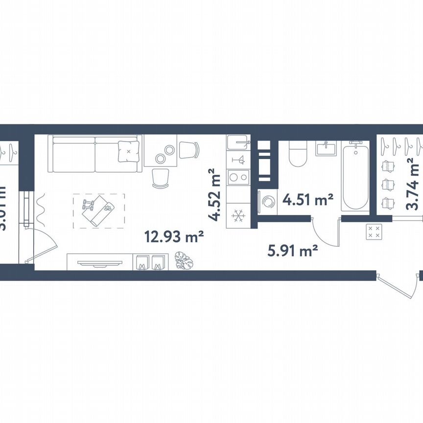 Квартира-студия, 33,1 м², 7/11 эт.