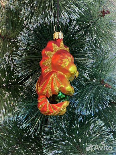 Дракон символ 2024 года стеклянная игрушка