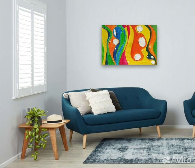 Абстракция Картина маслом Холст 35х42х2 см