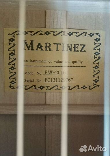 Акустическая гитара martinez FAW- 2016