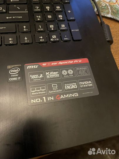 Ноутбук MSI GE72 2qf apache pro