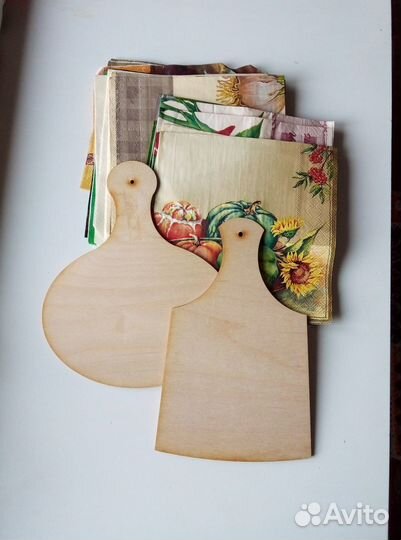 Скрапбукинг - салфетки и деревянные дощечки