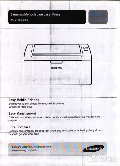 Принтер лазерный Samsung ml-2160