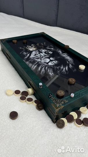 Нарды ручной работы со стеклом 