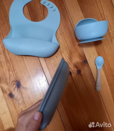 Набор детской силиконовой посуды для кормления