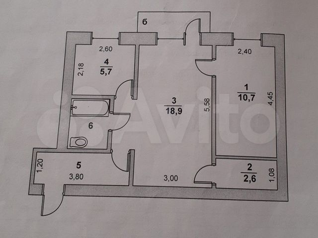 2-к. квартира, 44,7 м², 2/2 эт.