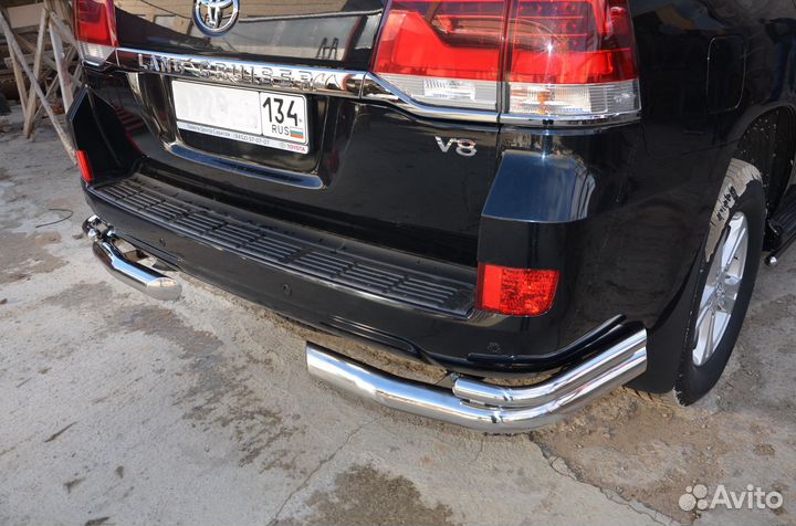 Защита бампера заднего Toyota LC 200 Lounge TRD