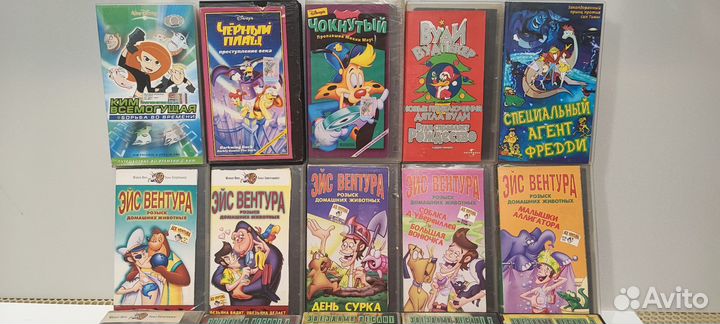 Подборка видеокассет с мультфильмами