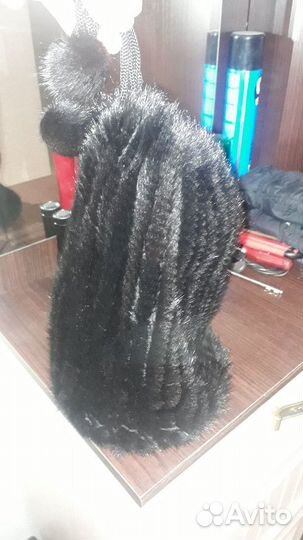 Шапка вязанная норка,новая,модель чулок