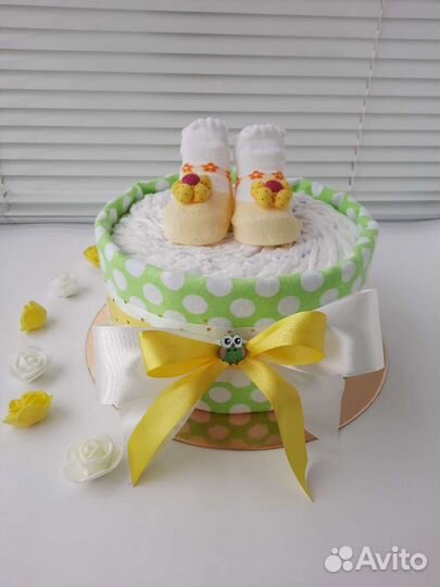 Торт из памперсов, подарок на выписку, на рождение