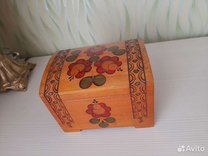 Шкатулка деревянная винтаж