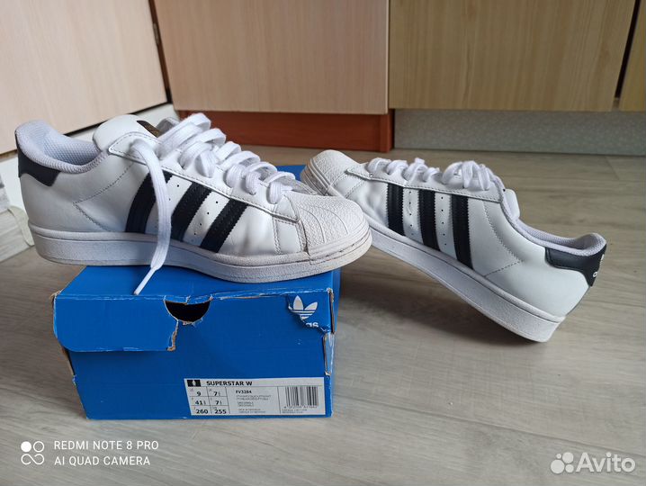 Кроссы Адидас Superstar оригинал кожа натур 41,5р