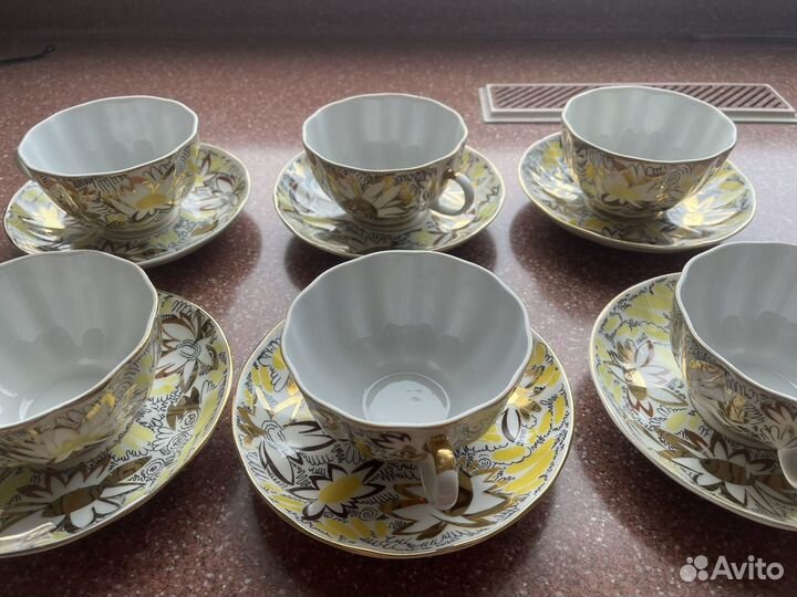 Чашки с блюдцем 6шт