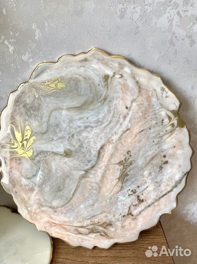 Тарелочка для кулича/блюдо для сервировки (смола)