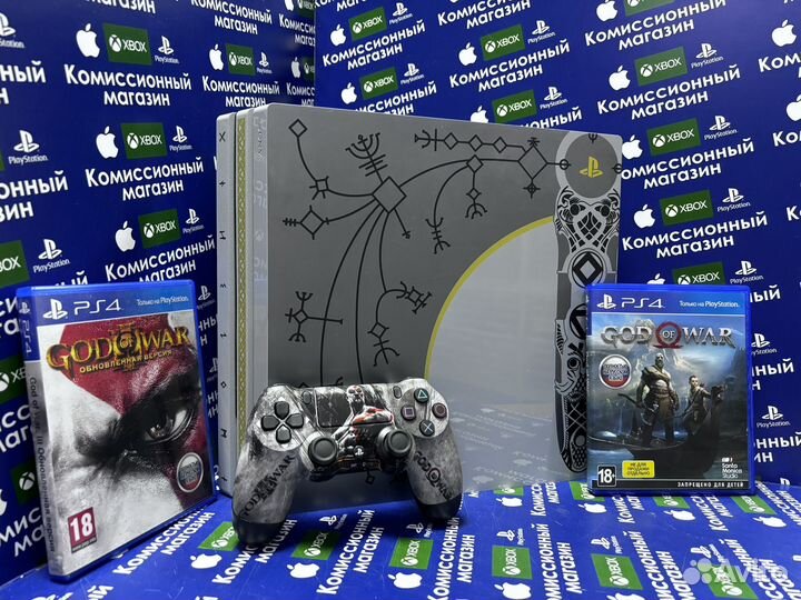 Ps4 pro 1tb limited (god war) 2 диска