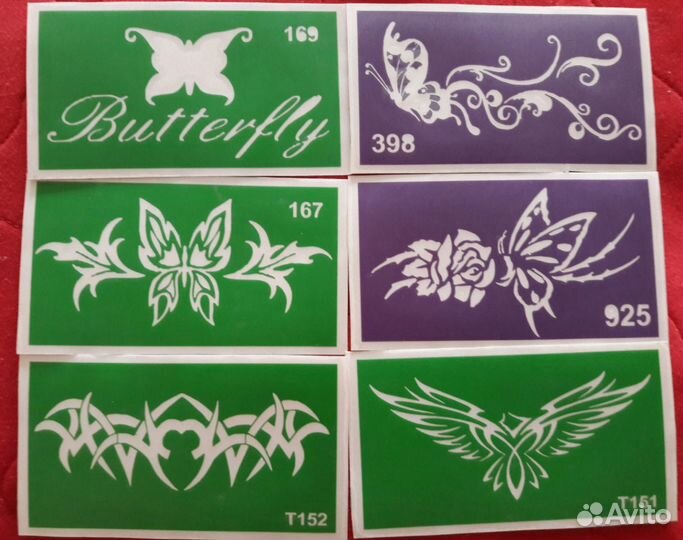 Трафареты для блеск-тату в ассортименте