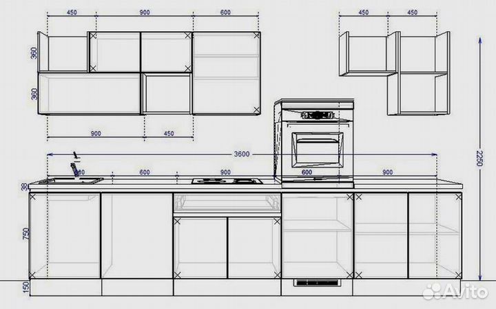 Кухни на заказ по размерам