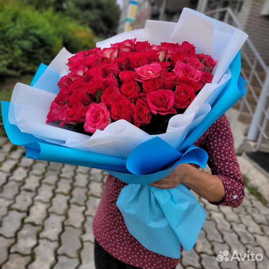 51 роза цветы букеты доставка 25 55 101 роза