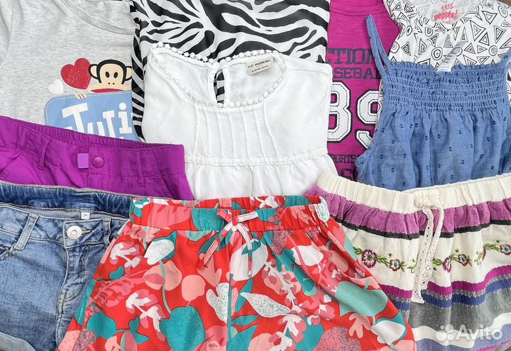 Пакет фирменных летних вещей для девочки 134-140