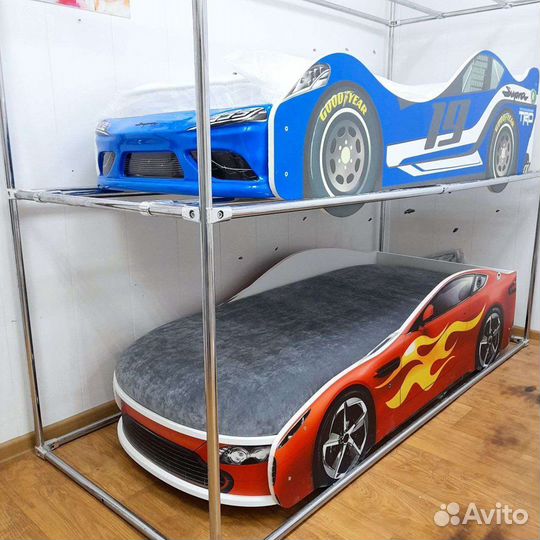 Кровать машинка синяя