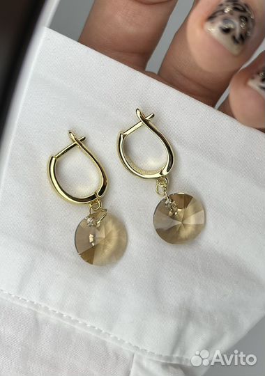 Серьги Золотой диск
