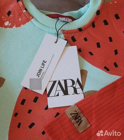 Комплект Zara 92-116 голубой с клубникой