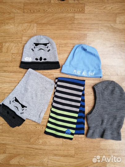 Шапки и шарфы пакетом для мальчика, р. 52-56