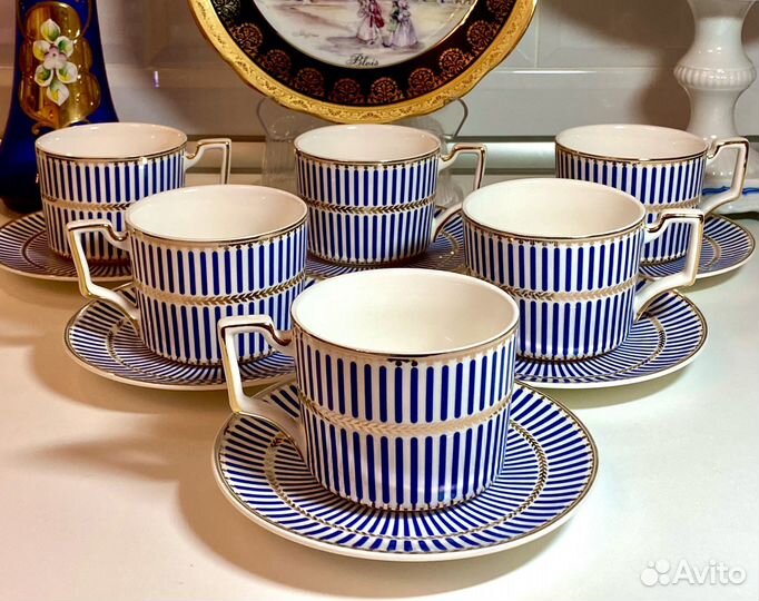 Чайные пары костяной фарфор Обьем 300 мл Большие