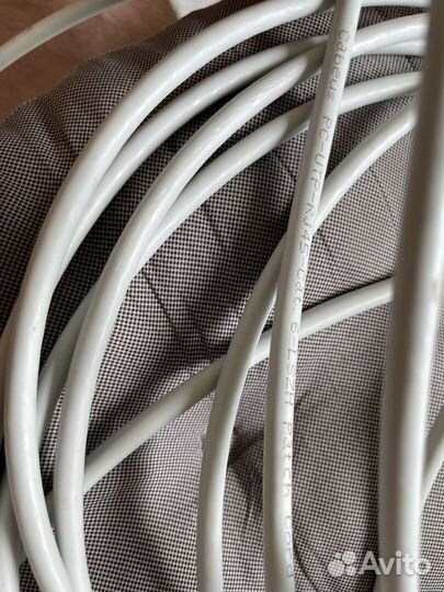 Витая пара cabeus патчкорд 10м cat6 медь non pvc