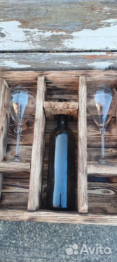 Подарочный ящик для вина и бокалов