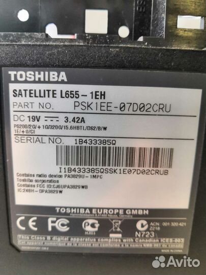 Toshiba L655 на запчасти