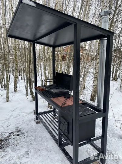 Мангал с крышей и печкой от производителя