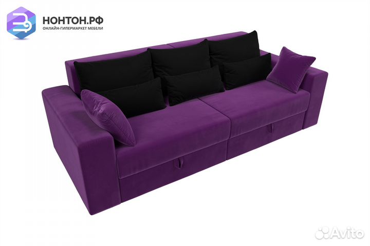 Диван еврокнижка Майами микровельвет фиолетовый