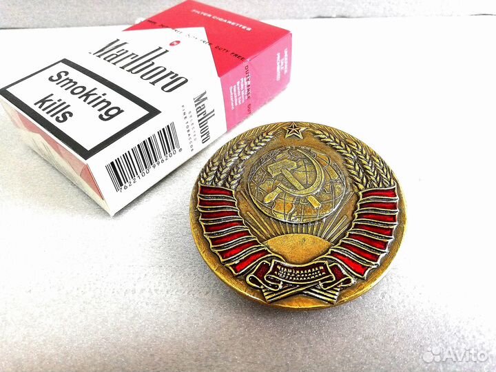 Знак герб СССР латунь