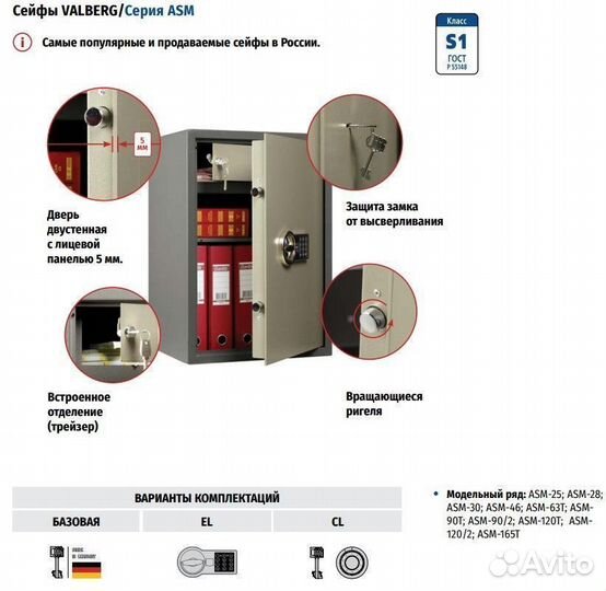 Сейф для денег ASM-25 EL