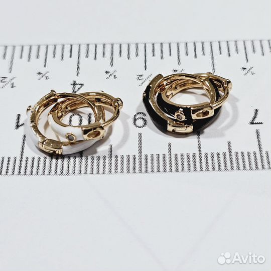 Серьги кольца диаметр 1,5см