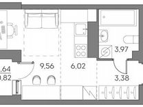 Квартира-студия, 22,9 м², 8/28 эт.