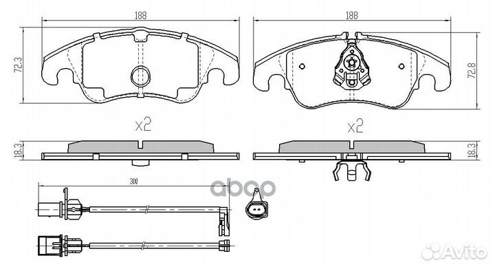 Колодки тормозные audi A4/A6/A6/A7/Q5 перед. au001