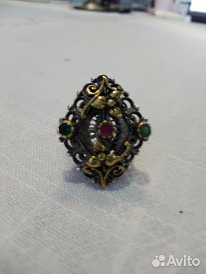Старинное, винтажное серебряное кольцо 925