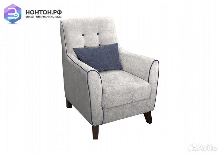 Кресло Френсис светло-серое / светло-синее