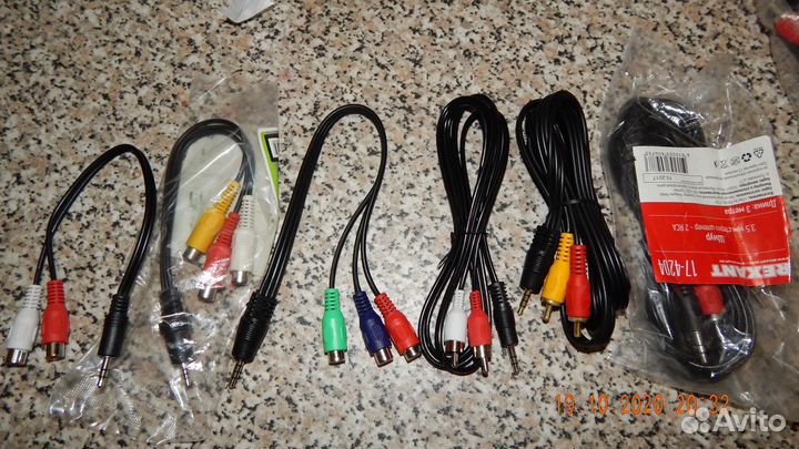 Кабели для Аудио-Видео техники, Тюльпан, RCA, 3.5