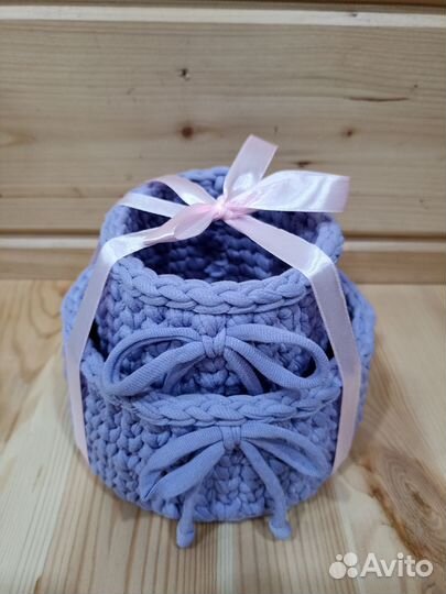 Корзинки из трикотажной пряжи