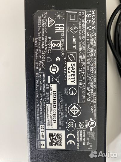 Блок питания Sony acdp-060S03 19.5V 3.08A