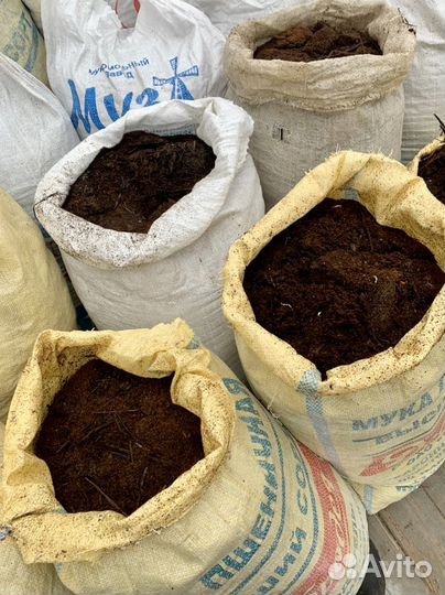 Перегной в мешках конский и коровий